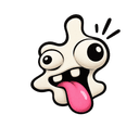 OddFun mascot — a cream splat creature with mismatched eyes and a pink tongue